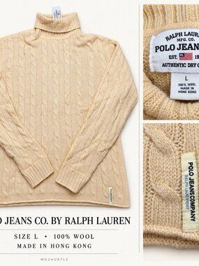 Polo Jeans Ralph Lauren Turtleneck Wool Sweater L NWT